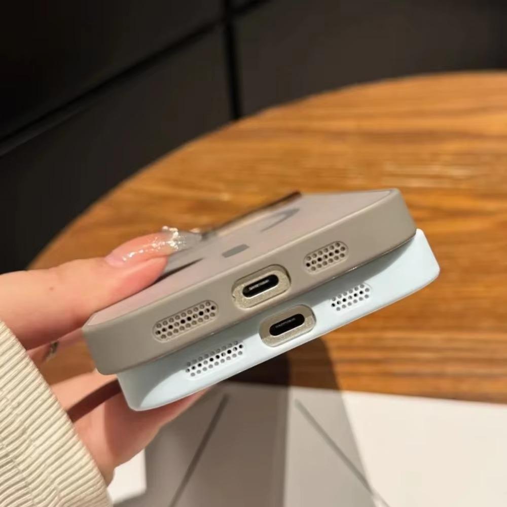 Роскошный матовый стеклянный протектор камеры для телефона чехол для IPhone 17 Pro Max 17Air 16 15 14 13 12 с магнитной беспроводной зарядкой