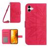 HT04 For Samsung Galaxy A06 4G Case PU Leather Sunflower Imprint Phone Cover with Long Strap