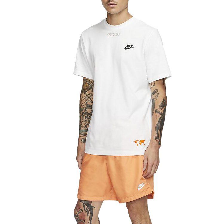 Nike Футболки мужские белые с круглым вырезом умеренного прямого кроя CT6541-100