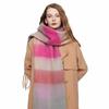 Winter Female Lattice Imitation Cashmere Scarf for Women Thick Warm Pashmina Bufanda Shawl Rainbow Tassel Echarpe Poncho Stoles