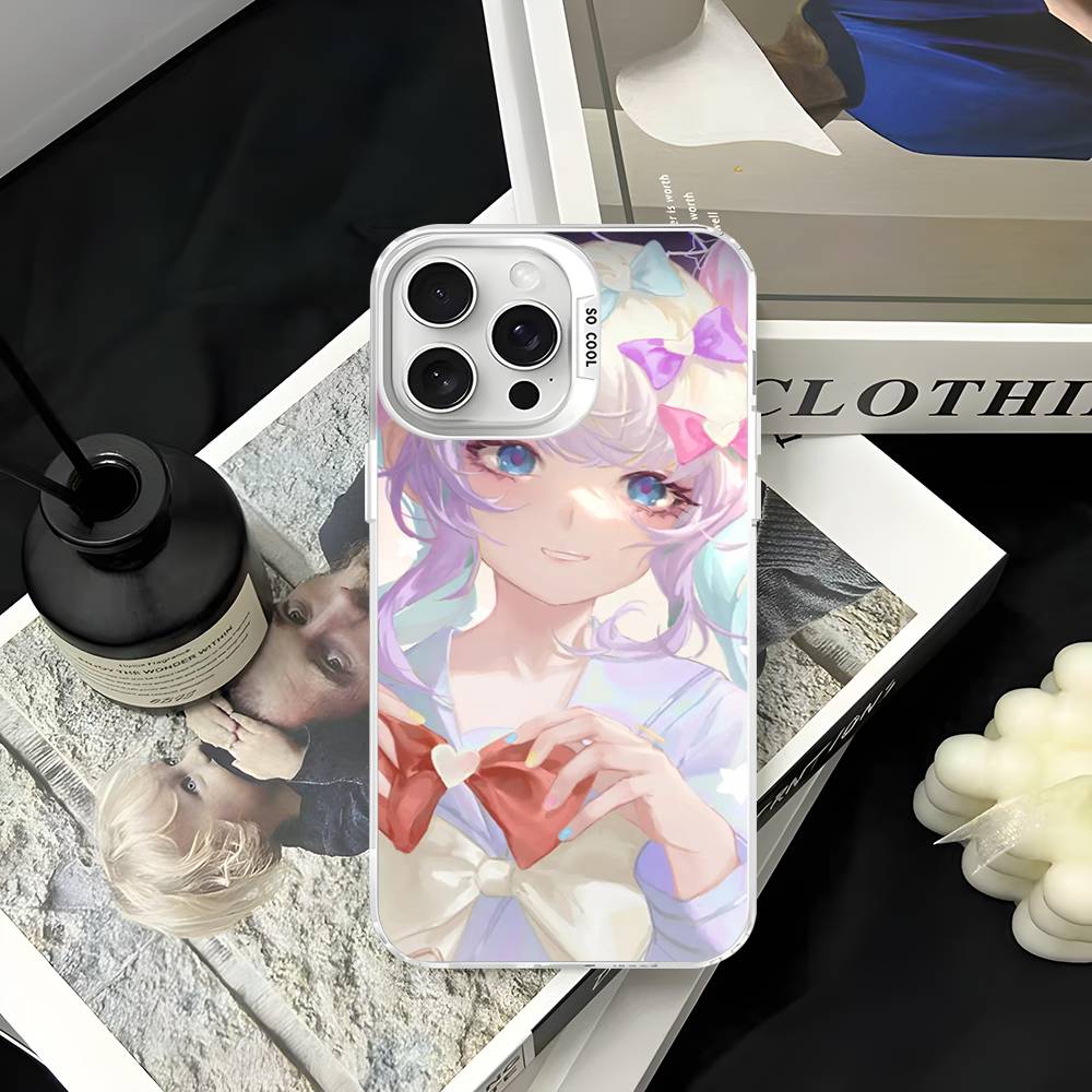 Аниме Needy Streamer Overload Чехол для телефона Для iPhone 16 15 14 13 12 11 17 Pro Max Plus Цвет Серебристый Корпус