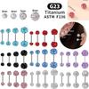 G23 Titanium Alloy Rod with Diamond Ball Earring, Screw Ear Bone Nail Piercing, Fine Needle, Free of Soft Clay.