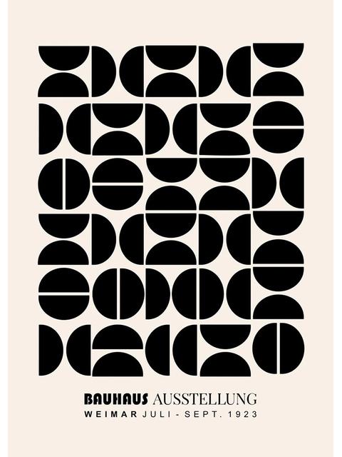 Черно-белая выставка модернизма, печать на холсте, винтажная минималистичная картина в стиле Баухаус, настенные художественные постеры для домашнего декора, без рамки