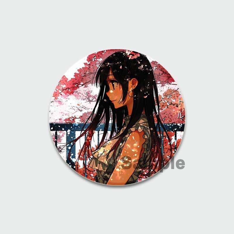 58 мм милая брошь для девочек в стиле аниме 58 мм круглая булавка косплей мультяшные значки для одежды украшение на рюкзак модные ювелирные аксессуары подарки