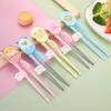 Cartoon Plastic Easy-to-Use Training Chopsticks With Silicone Finger Ring For Toddlers Kids Adults And Beginners