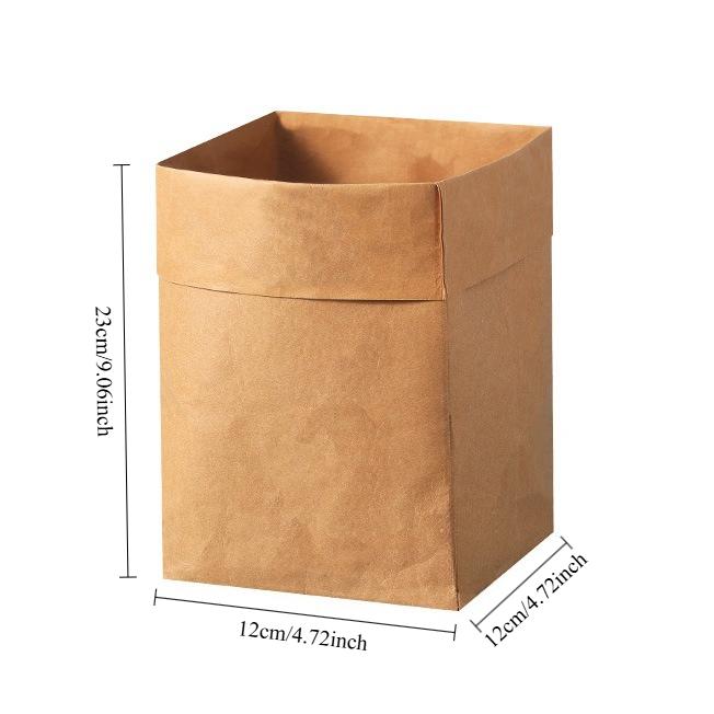 1/4pcs Kraft Paper Bag Reusable Grocery Bags For Fruits Washable Paper Storage Bags Vegetable Plants Flowers Bread Packing