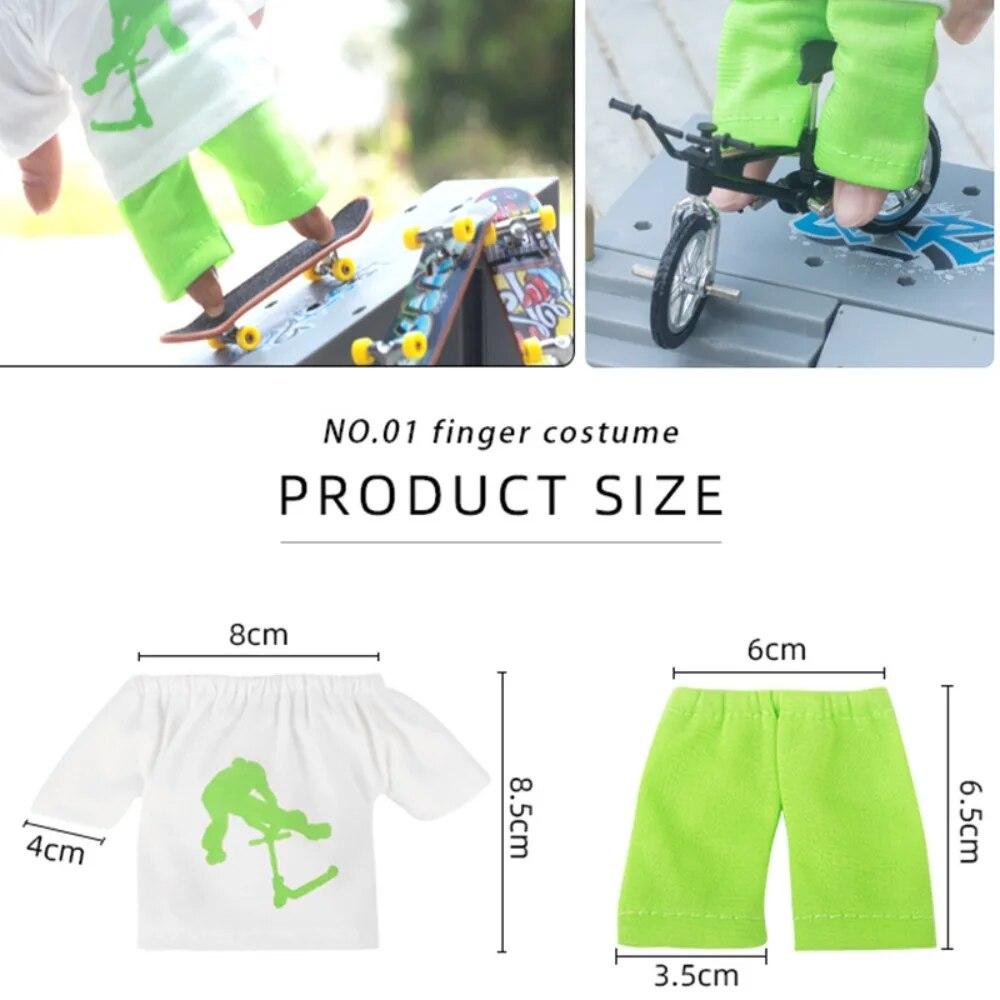 Мини-самокат для пальцев, скейтборд для маленьких пальцев, штаны и обувь, комплект одежды со штанами и обувью, скейтборд для маленьких пальцев