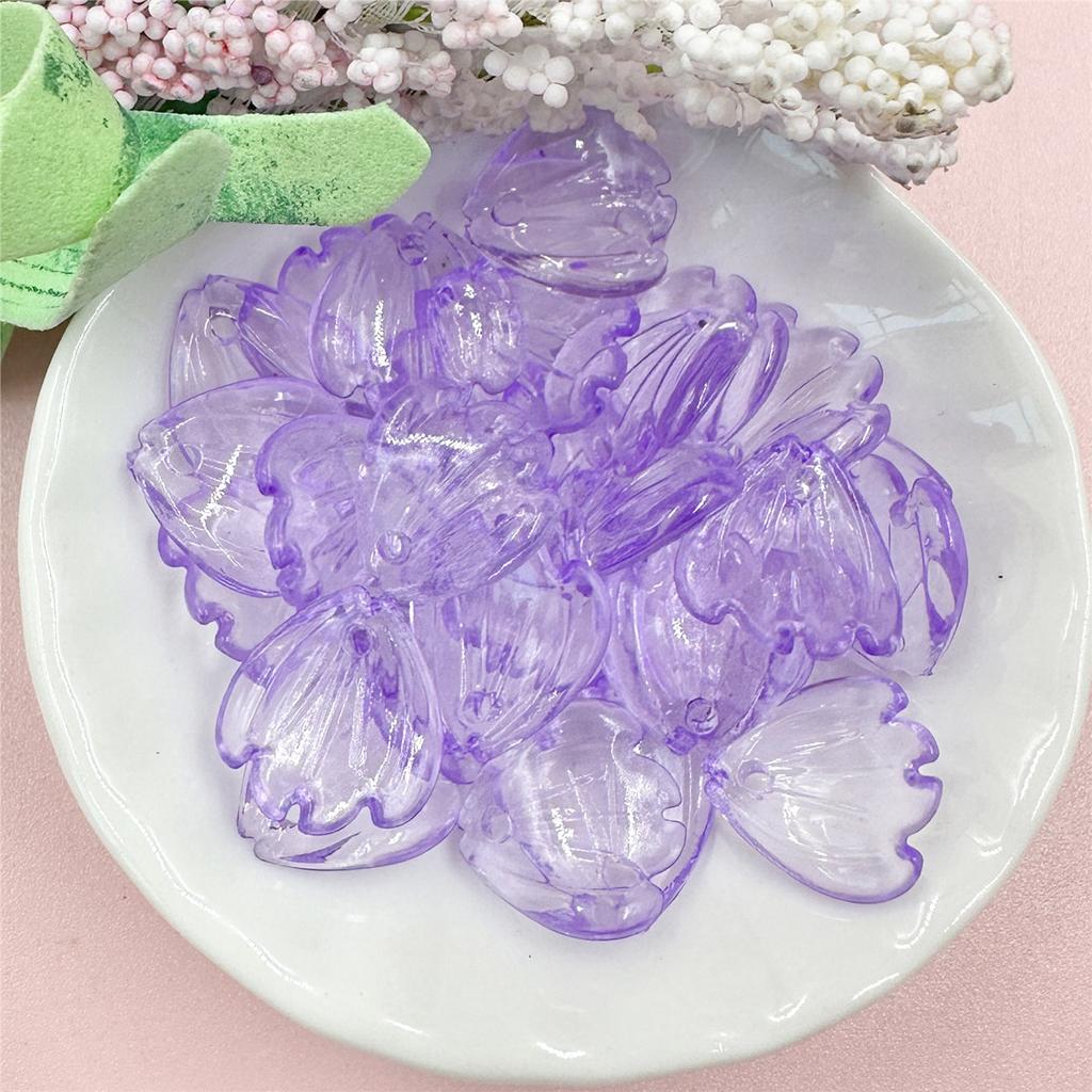 Home Party Supplies Acrylic 50pcs/set Loose Beads DIY Hair Jewelry Accessories Transparent Petal Beads for Earrings Necklace DIY Handmade Materials