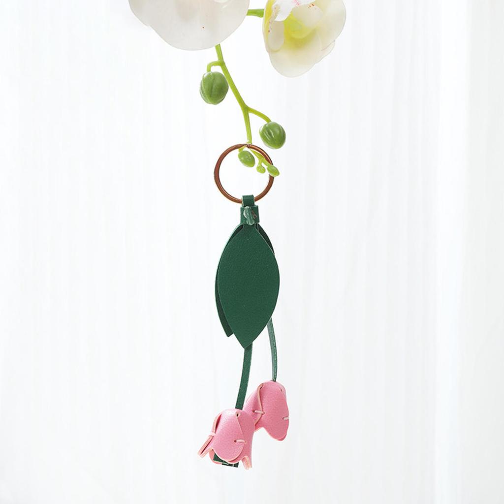 Тюльпан DIY Материал Сумка Ручной Работы Кожа Цветок Сумка Подвеска Пояс Брелок Чехол Мобильного Телефона Декоративный Шнурок Цепочка