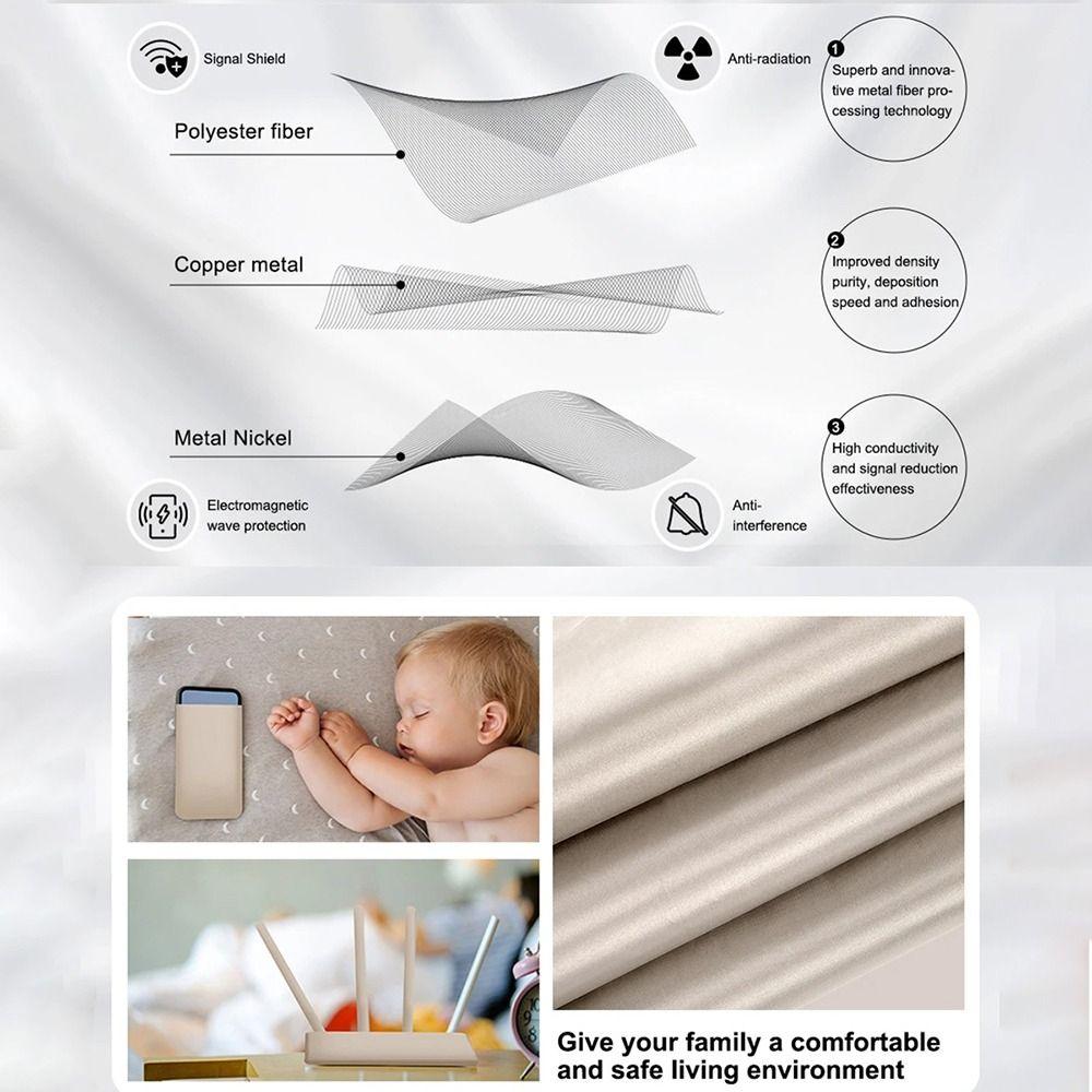 Conductive Nickel Copper Faraday Fabric Polyester Material Silver RFID Shielding Block WiFi/RF Anti-Radiation Cloth