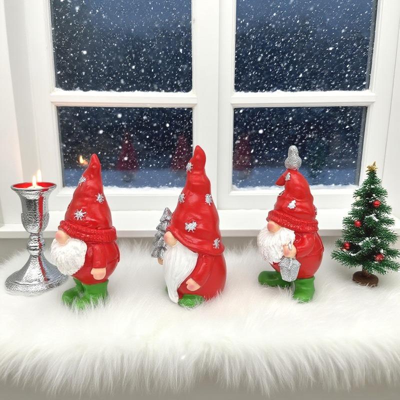 Смола Ремесла Рождественские Гномы Гном Статуя Орнамент Орнаменты Праздничные Подарки