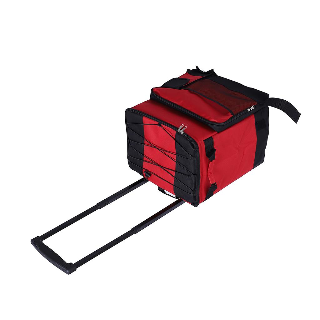 Rolling Cooler 43L Large Capacity Waterproof Foldable Rolling Insulated Box for Camping Picnic Red
