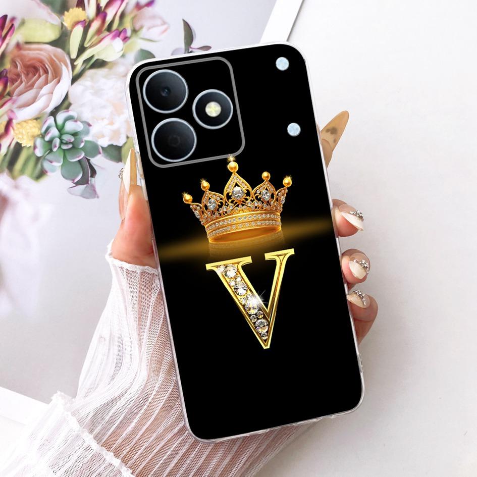 Чехол для OPPO Realme Note 80 2026 Новый Милый С буквами Корона Мягкий Силиконовый Чехол для Телефона Для Realme Note 80 4G Funda Note80 Задние Чехлы