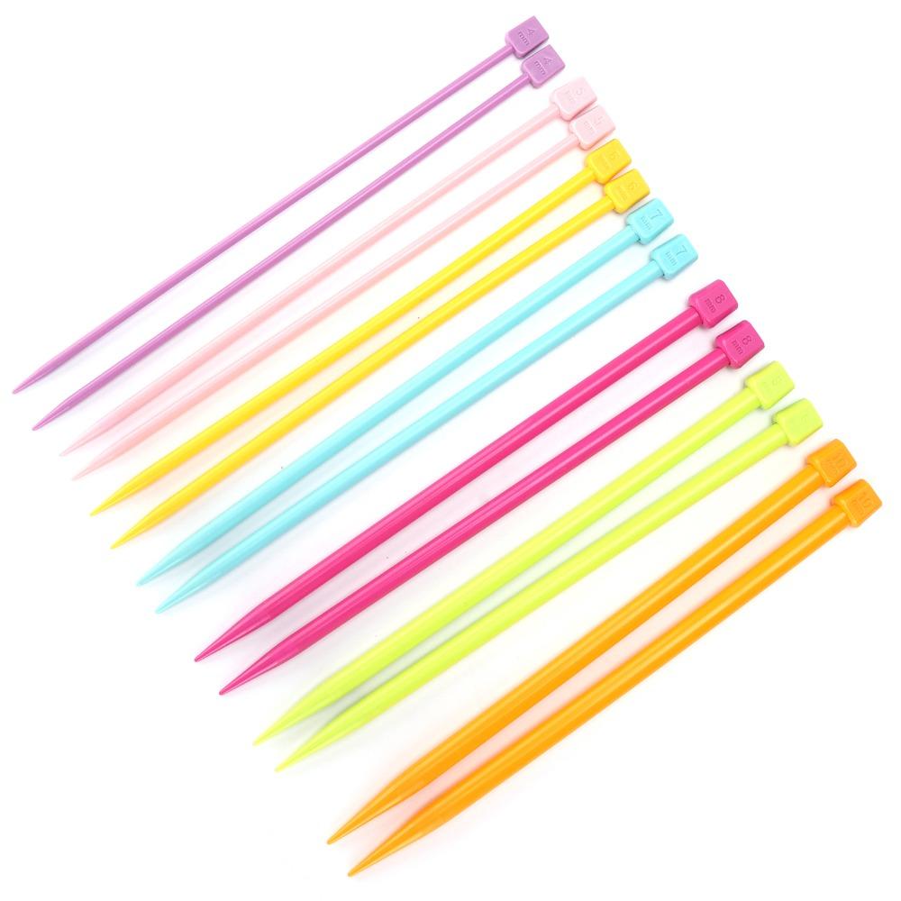 14pcs 4mm to 10mm Knitting Needles Set Multicolour Straight Knitting Needles DIY Enthusiast