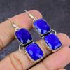 Сапфир(Смоделированный) Серьги ручной работы из стерлингового серебра 925 пробы с драгоценными камнями 2,17 дюйма