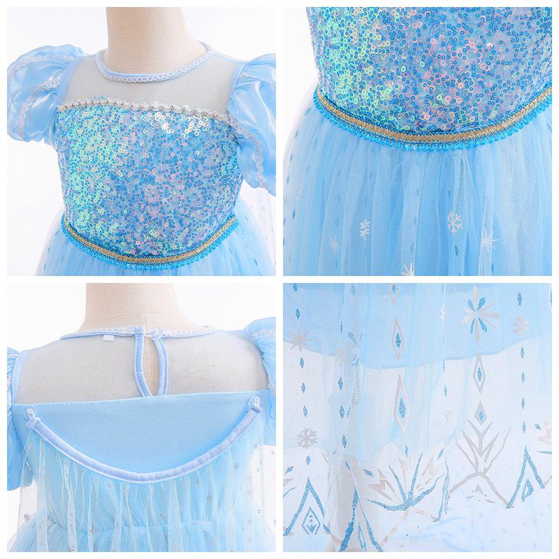 Платье принцессы Эльзы и Золушки - Детское Хэллоуинское платье, Весенне-осенний стиль