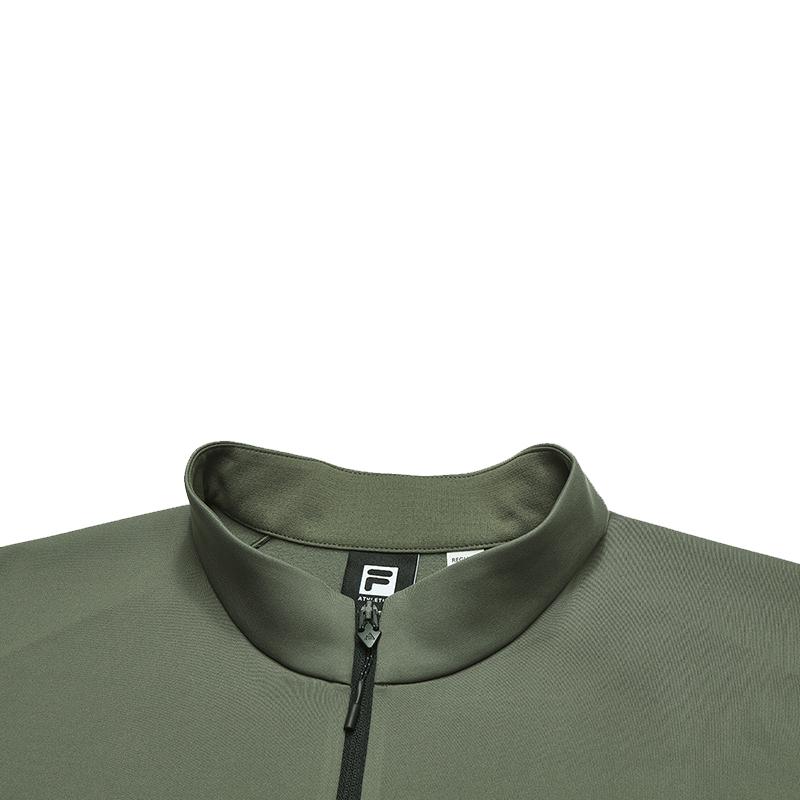 Fila Explorer Высококачественная Повседневная Спортивная Удобная Мягкая Трикотажная Футболка с Длинным Рукавом Мужские Топы Древне-Древесный Чайный Зеленый A11M547203FKK