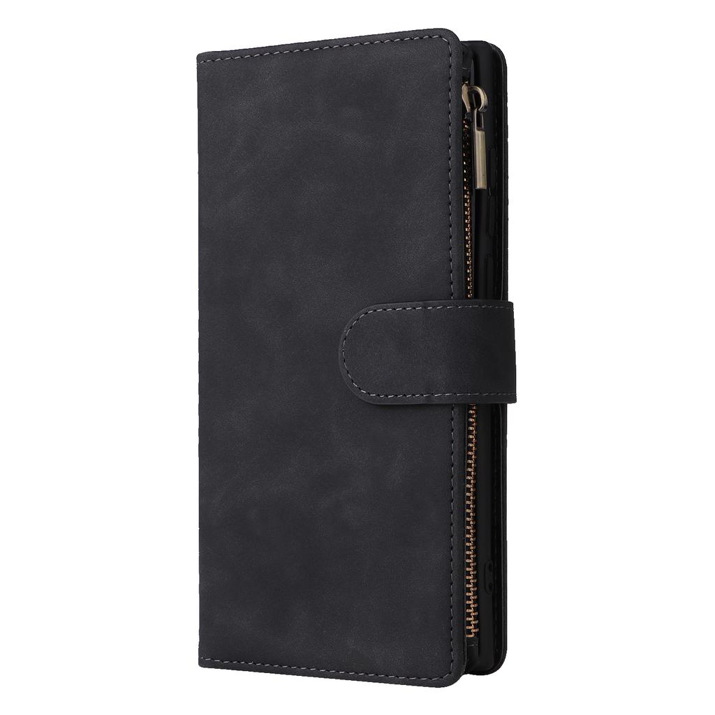 For Samsung Galaxy S25 Ultra Case Zipper Wallet Multiple Card Slots Leather Phone Cover