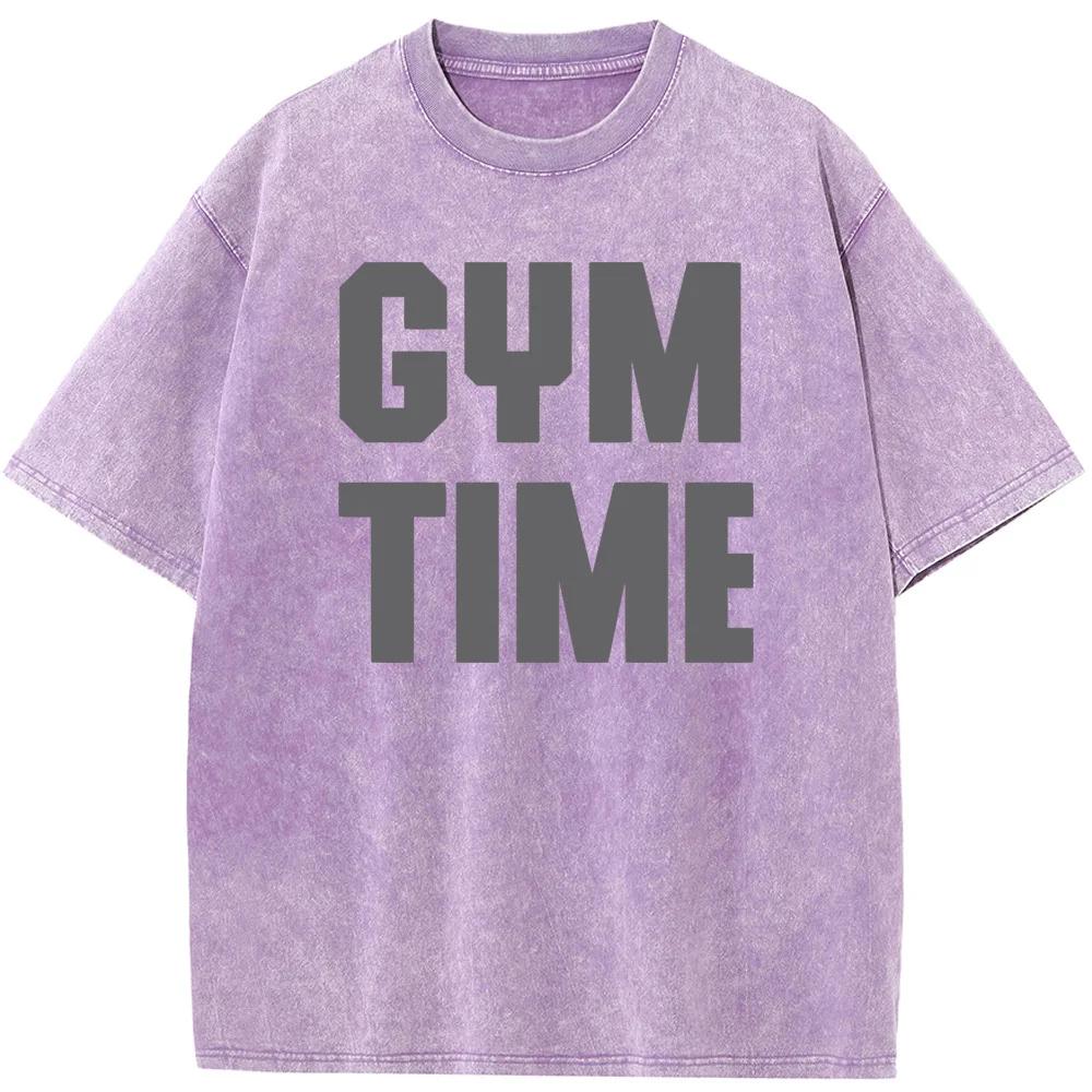 Мужская футболка с коротким рукавом Fitness Time Мужская Женская Повседневная Футболка Оверсайз Винтажная Унисекс Выстиранная Старая Футболка 90-х