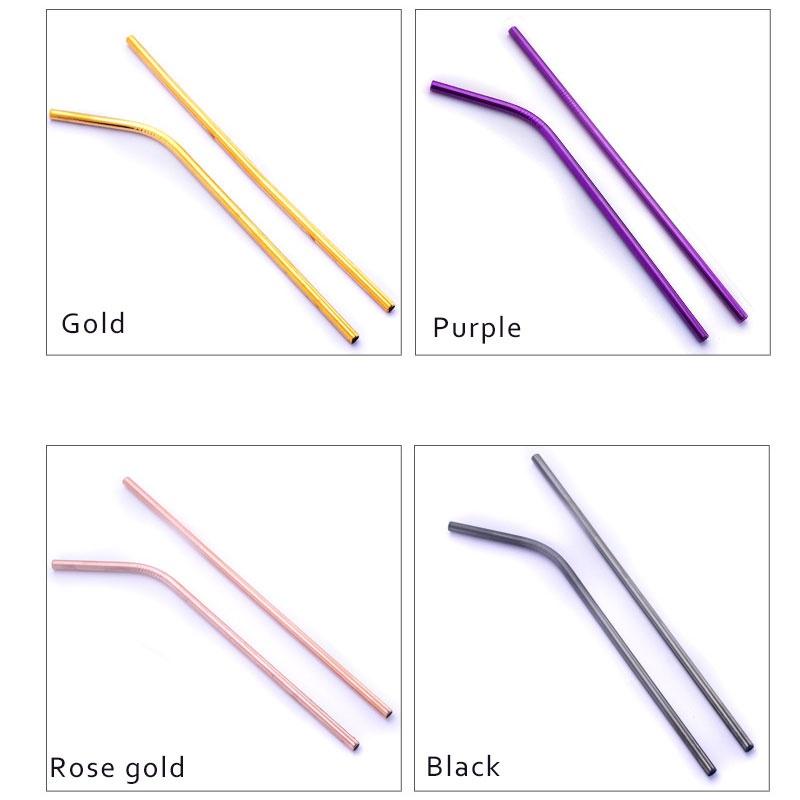 20 шт. трубочки из нержавеющей стали 304, многоразовые металлические трубочки + 2 щетки для чистки