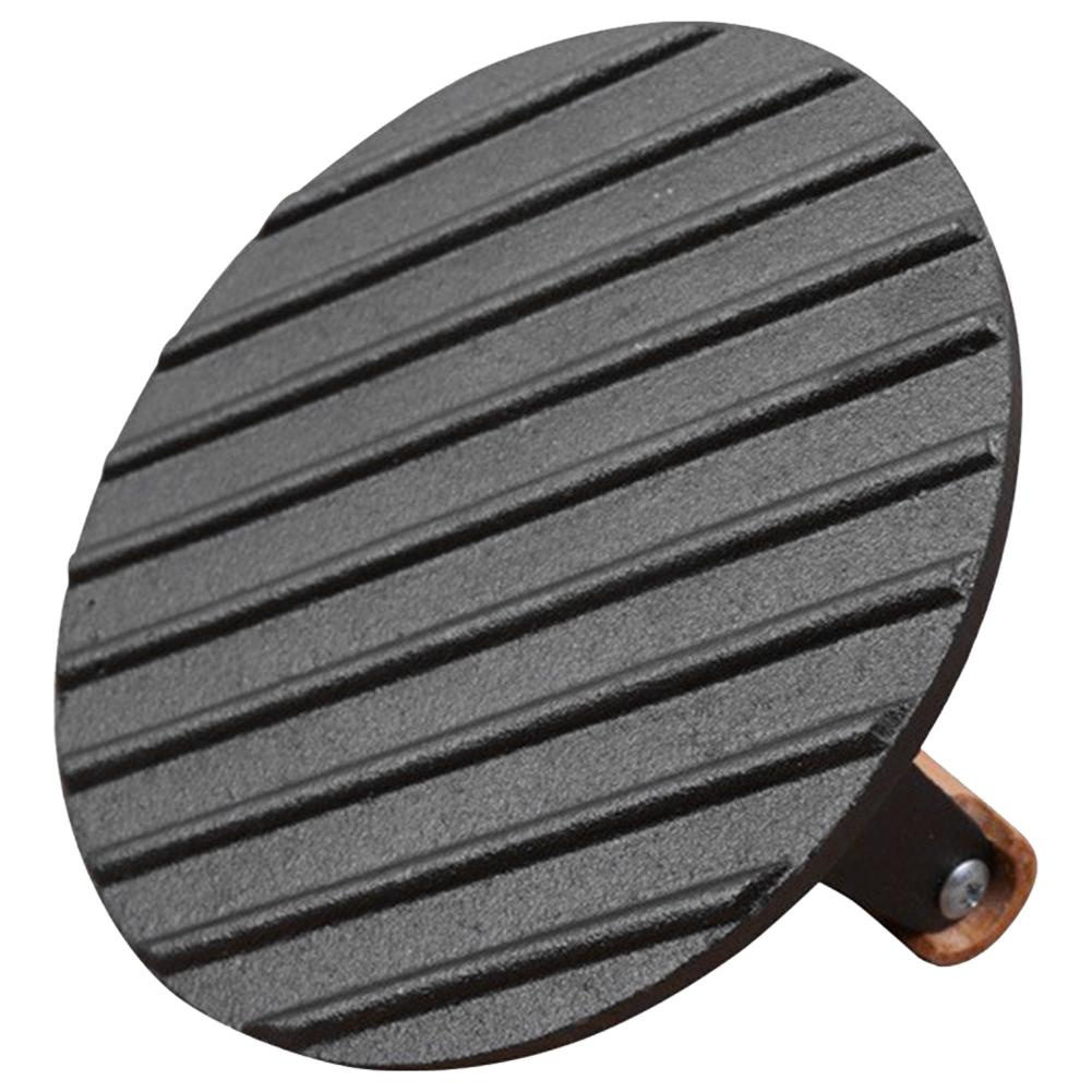 Чугунный круглый пресс для стейков и бургеров с деревянной ручкой, тяжелый плоский пресс для стейков и бекона, пресс для гамбургеров и говядины