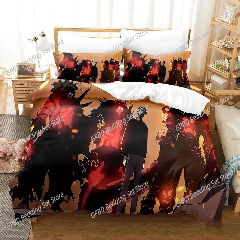 Comforter 3D Printed Anime Solo Leveling Bedding Set Bedroom Soft Modern S Comefortable And
