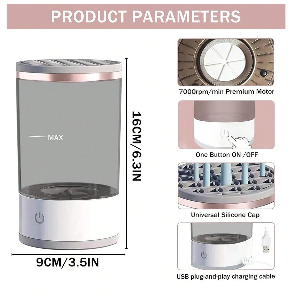 Портативный электрический женский очиститель кистей для макияжа, инструмент для чистки кистей для макияжа с USB, автоматические чистящие кисти для макияжа