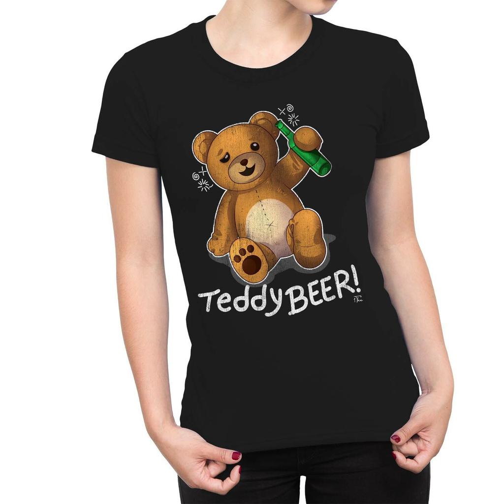 1Tee Womens Teddy Beer T-Shirt