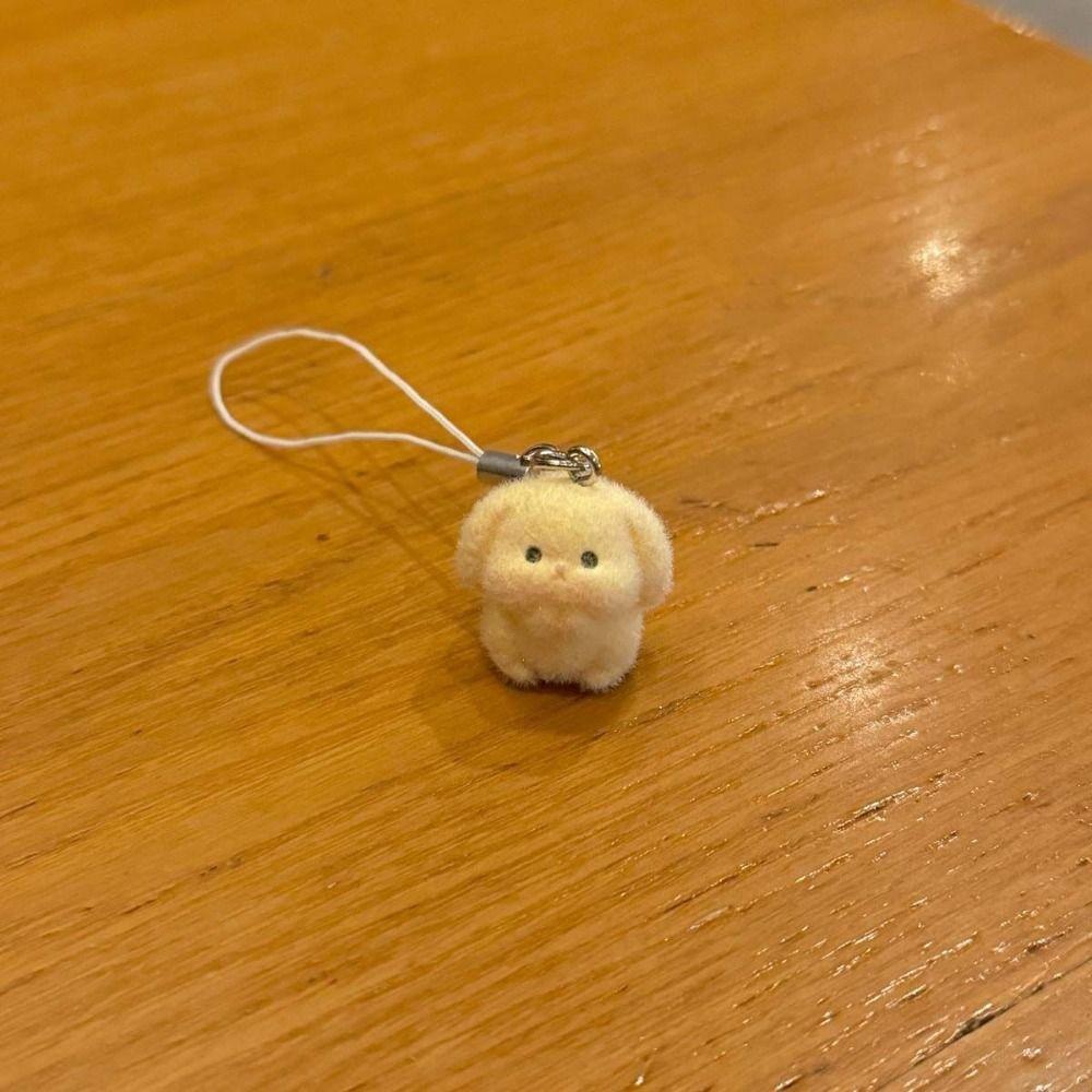 Брелок для ключей с изображением собаки, пушистой куклы, кролика, 3D-подвески для телефона, автомобильного брелока в виде животного