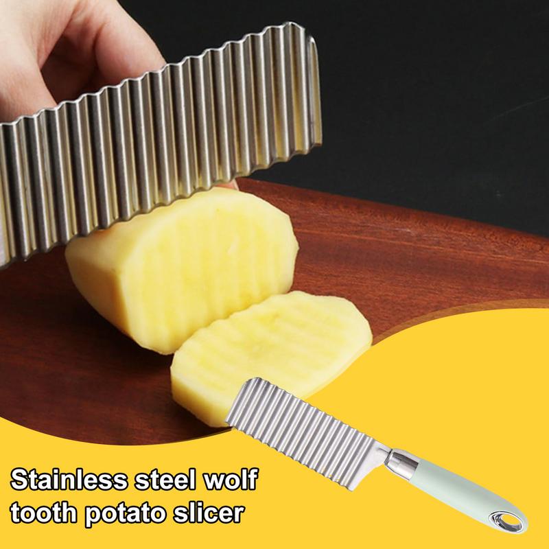Нержавеющая сталь Нож для фигурной нарезки теста, овощей, фруктов Волнистый нож для нарезки картофеля, измельчитель, инструменты для приготовления картофеля фри