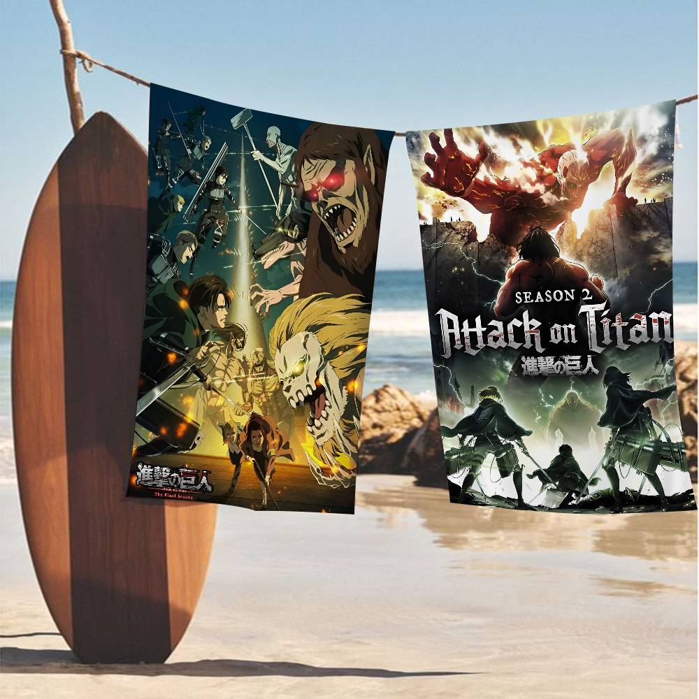 A-Attack On T-Titan Microfiber Printed Beach Towel Mountain Climbing Yoga Beach Swimming Running Absorbent Soft Towel
