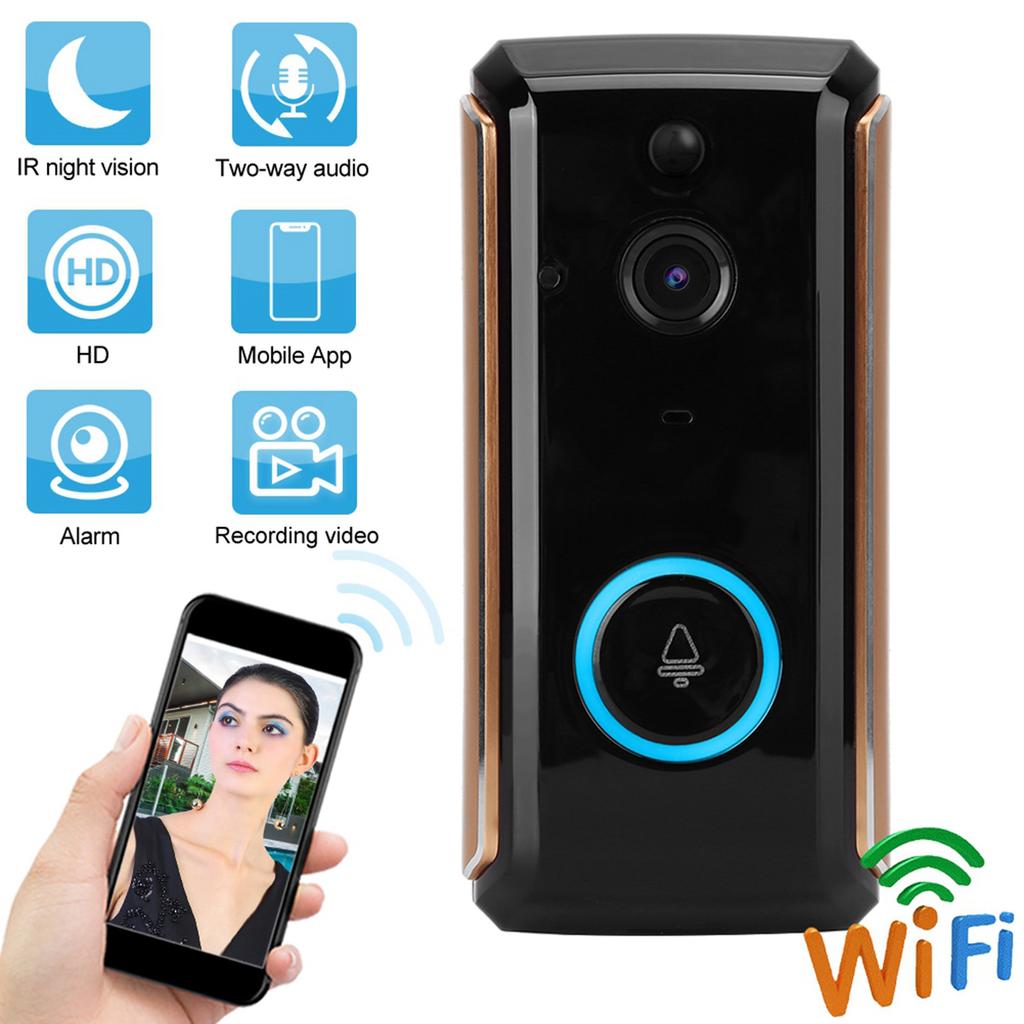 1080P HD Wifi Видеодомофон PIR Телефонный контроль Интерком Умный дверной звонок(2 Диндонг )