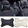 1pc Car Neck Pillows Both Side Pu Leather 1pcs Pack Headrest For Head Pain Relief Filled Fiber Universal Car Pillow I5D2