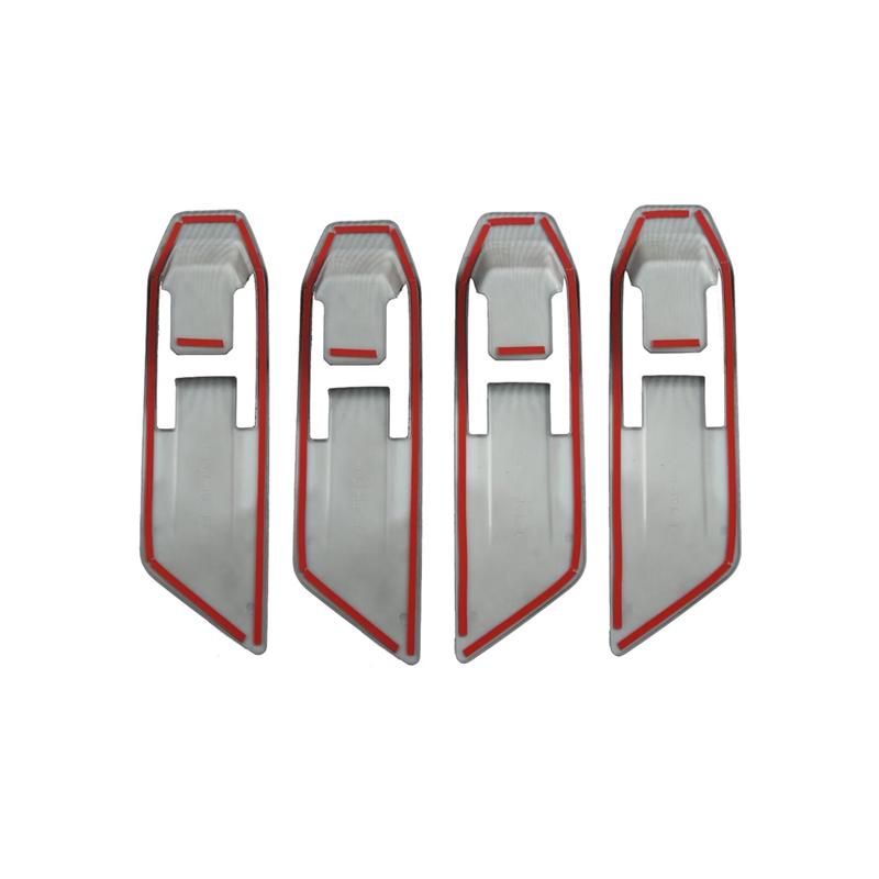 For Mitsubishi Triton / L200 2024 Inner Door Handle Bowl Frame Cover Trim Sticker Interior Accessories Carbon Fiber Parts