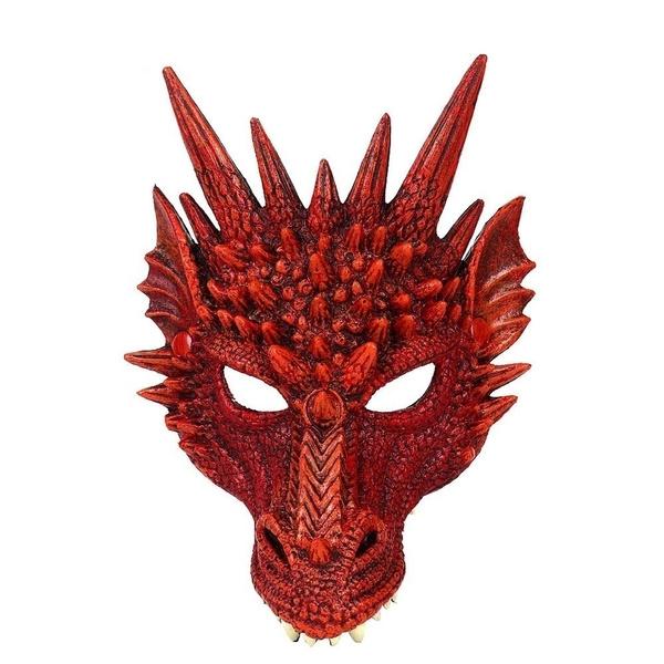 Dragon Mask Half Face Halloween Costume Mask Party Decorations Soft Cosplay Scary Halloween Mask