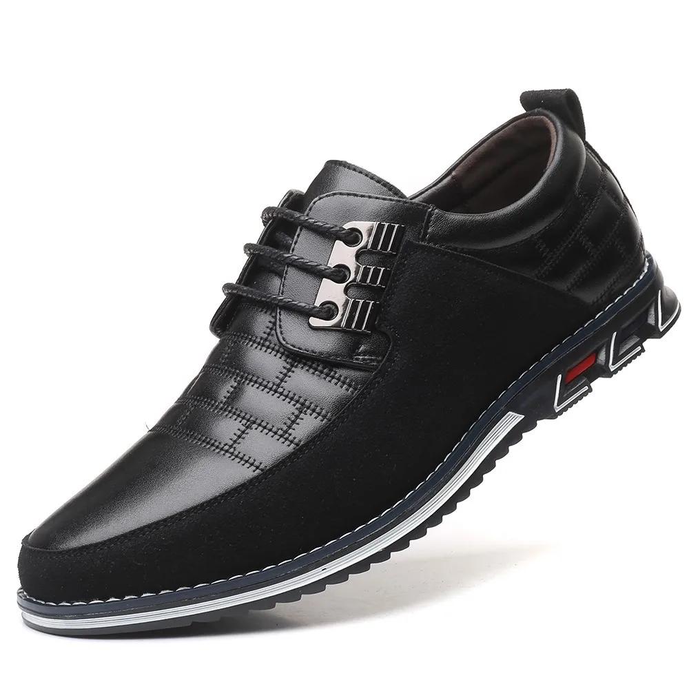 Fashion Men Business Casual Shoes Lace-up PU Leather Shoes Plus Size Formal Sneakers for Men Wedding Party Office Oxfords Dress Shoes 53