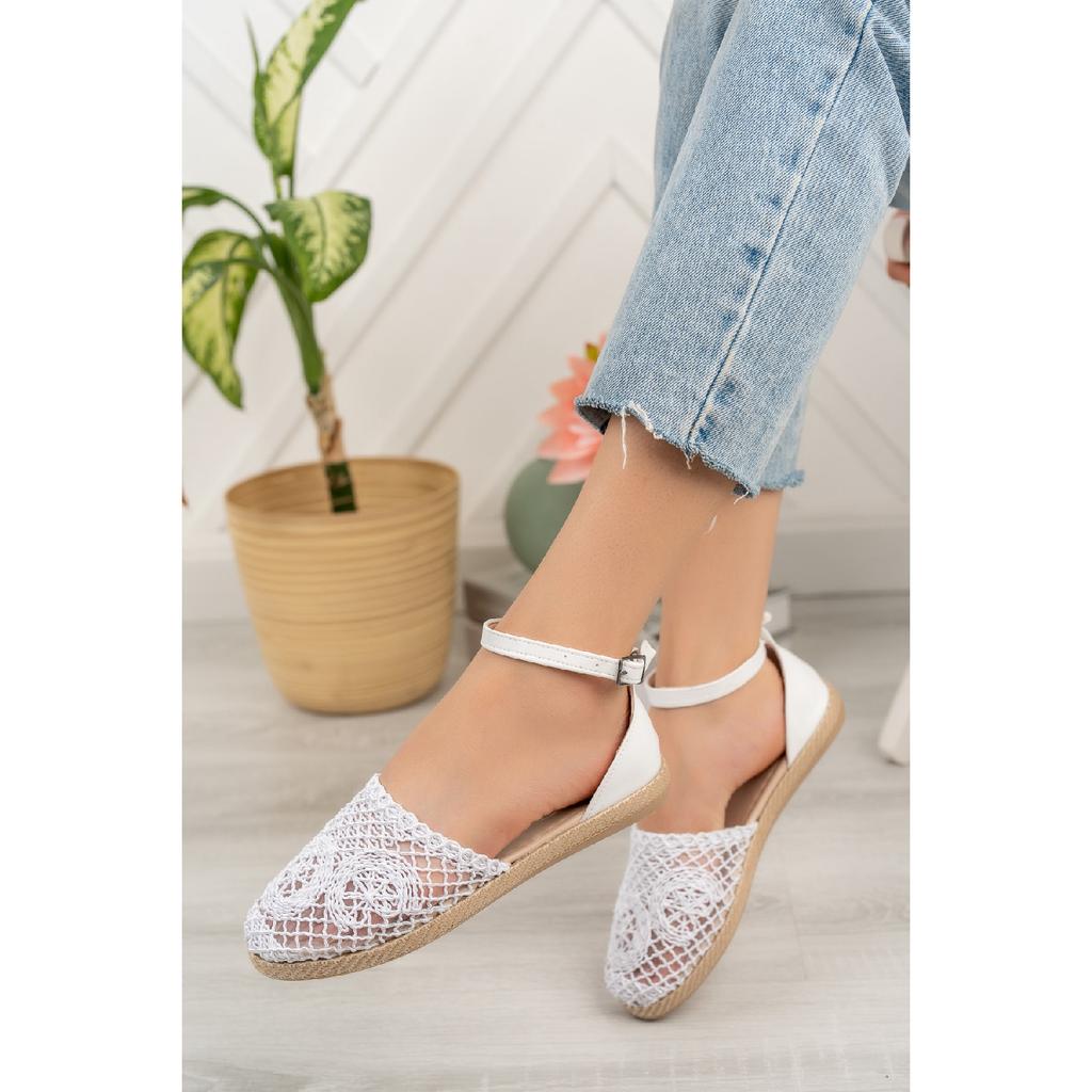 Бежевые женские кружевные сандалии Bg1058-123-0001