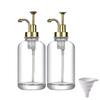 2pcs Glass Soap Dispensers Replacement Bottle Bathroom Gel Soap and Shampoo Shower Liquid Container Bottle Shampoo Dispenser