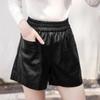 Leather Shorts Women's Pu Leather Pants, High Waist, Thin, Wide-leg Pants, Autumn and Winter Fashion, Loose, Outer Wear and Thin Velvet Trend