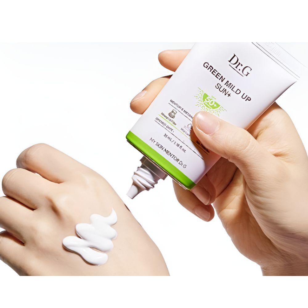Dr.G Зеленый Мягкий Солнцезащитный Крем Плюс SPF50+ PA++++ Минеральный Солнцезащитный Крем для Чувствительной Кожи 35 мл x 2