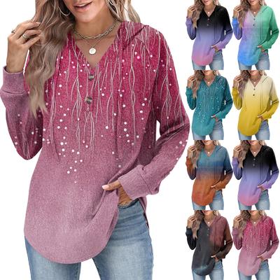 Женская мода, женский легкий пуловер с длинными рукавами и карманами, толстовка с капюшоном в стиле консервативного стиля