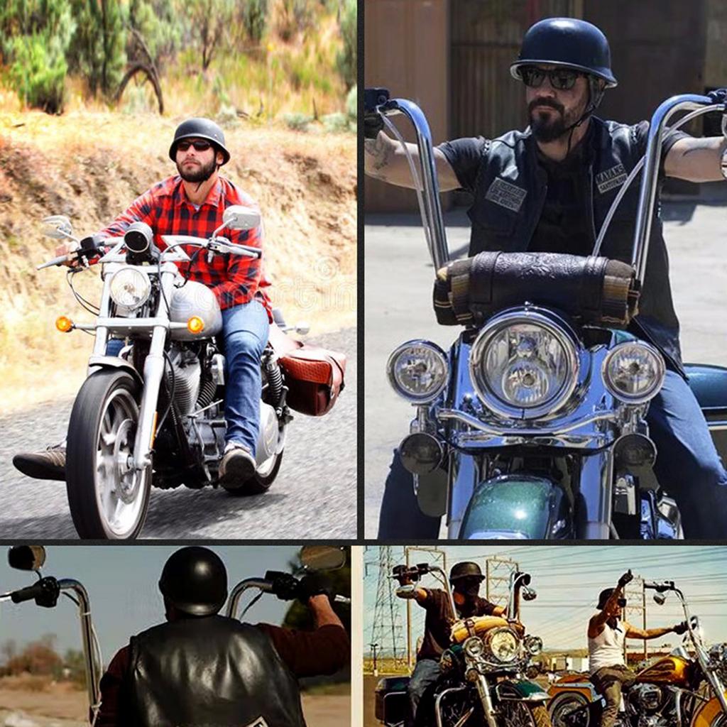 Мотоциклетный полушлем в немецком стиле с открытым лицом Cruiser Chopper Байкерские кепки с черепом Шлем Велосипедные защитные кепки