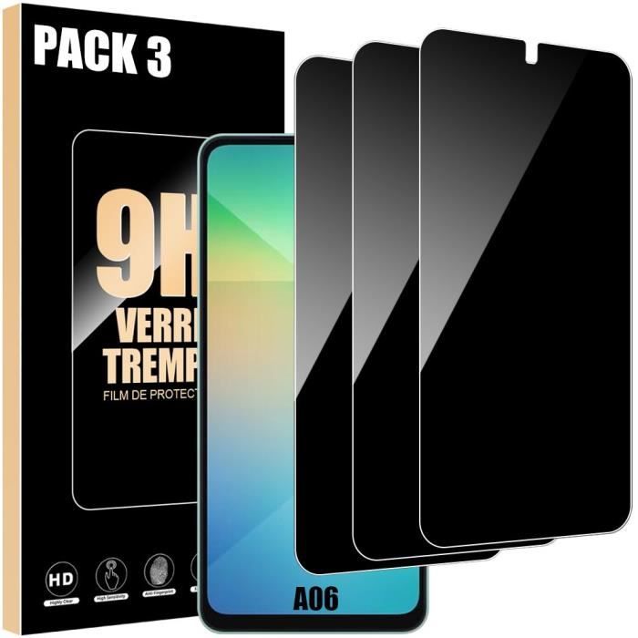Film de protection - Booling - pour Samsung Galaxy A06 - Lot de 3 - Verre trempé - Anti-espion 9H