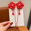 Forehead Chain Chinese Style Red Barrettes Hanfu Headwear Ancient Style Hair Clip  Girls