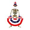 12ft Memorial Day Skeleton Clothing Accessories Patriotic Independence Day Skeleton Costume Set for 4th of July Decoration