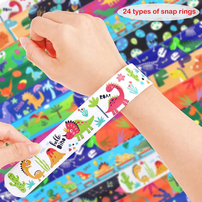 12 шт. мультяшные браслеты с рисунком динозавра, браслет для шлепков, игрушка для детей на день рождения, подарок для класса