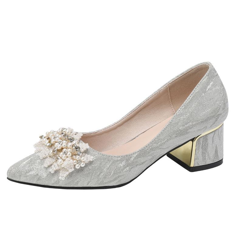 Большие свадебные туфли 41-43 золотые туфли на толстом каблуке, широкие ноги, шампанское, свадебные туфли на высоком каблуке, маленькие одинарные туфли женские цветы осень