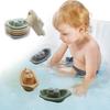 5Pcs Baby Toy Bath Toys Stackable Plastic Boats Bath Companion Interactive Toys Floating Boat Bathtub Toys Kids
