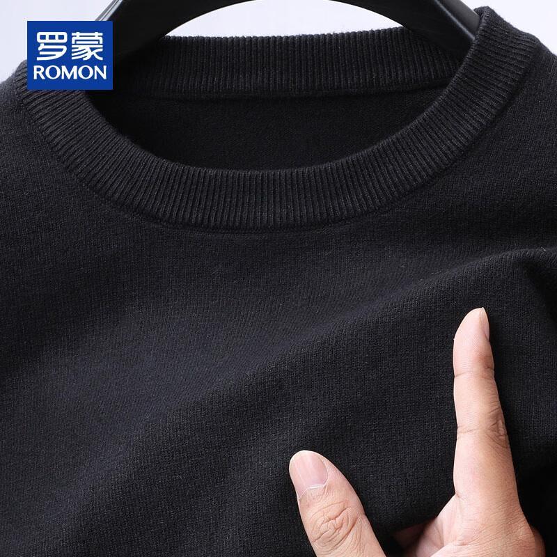 ROMON Мужской вязаный свитер свободного кроя с круглым вырезом