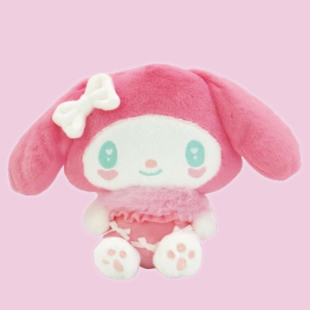 Nakajima Corporation Sanrio Characters Mint Angel My Melody Plush Toy, Small, 202451-24, Dimensions: H19 X W27 X D12cm